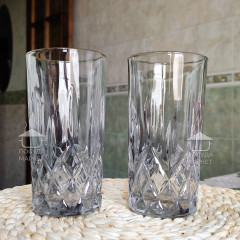 Набір 6 високих склянок 340 мл Smoke Crystal з гранованою структурою товстого скла для коктейлів, соку, води