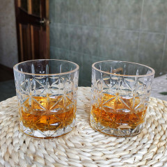 Набор 6 стаканов 270 мл Star с толстого стекла и рельефным узором для виски, воды, сока