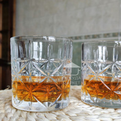 Набор 6 стаканов 270 мл Star с толстого стекла и рельефным узором для виски, воды, сока