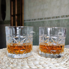 Набор 6 стаканов 270 мл Star с толстого стекла и рельефным узором для виски, воды, сока