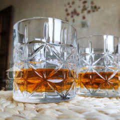 Набор 6 стаканов 270 мл Star с толстого стекла и рельефным узором для виски, воды, сока