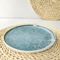 Тарелка десертная 21 см плоская круглая с бортиками Ocean Breeze