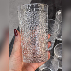 Набір 6 високих рифлених склянок хайбол 390 мл Ice для води, соку, коктейлів прозорого кольору