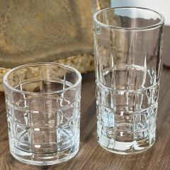 Набор фигурных высоких стаканов хайбол 270 мл 6 шт Fortress с толстого прозрачного стекла для воды/напитков/сока