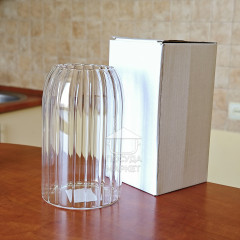 Велика висока фігурна склянка для коктейлів 750 мл Sauer, скляний прозорий незвичайний фігурний стакан для напоїв