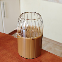 Велика висока фігурна склянка для коктейлів 750 мл Sauer, скляний прозорий незвичайний фігурний стакан для напоїв