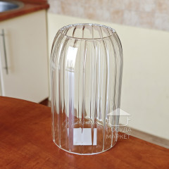 Велика висока фігурна склянка для коктейлів 750 мл Sauer, скляний прозорий незвичайний фігурний стакан для напоїв