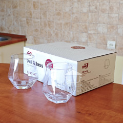 Набір 6 прозорих шестикутних склянок 330 мл Atlant