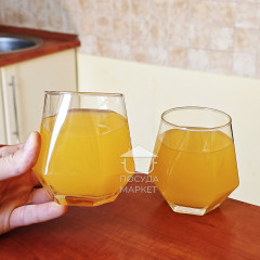 Набір 6 прозорих шестикутних склянок 330 мл Atlant