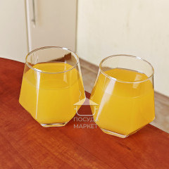 Набір 6 прозорих шестикутних склянок 330 мл Atlant