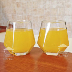 Набір 6 прозорих шестикутних склянок 330 мл Atlant