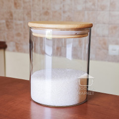 Стеклянная банка 750 мл Tower с бамбуковой крышкой, кухонная банка для хранения сыпучих продуктов