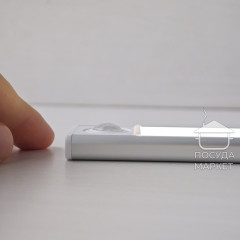 Мощный беспроводной аккумуляторный светильник 40 см PRO 1200 мАч с датчиком движения на магните, на кухню, лестницу, коридор, спальню, шкаф/ серый корпус