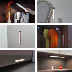 Мощный беспроводной аккумуляторный светильник 40 см PRO 1200 мАч с датчиком движения на магните, на кухню, лестницу, коридор, спальню, шкаф/ серый корпус