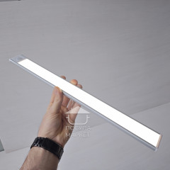 Мощный беспроводной аккумуляторный светильник 40 см PRO 1200 мАч с датчиком движения на магните, на кухню, лестницу, коридор, спальню, шкаф/ серый корпус