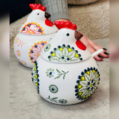 Цукорниця керамічна Півник 370 мл зелена