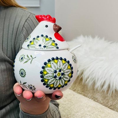 Цукорниця керамічна Півник 370 мл зелена