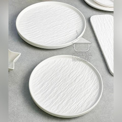Тарілка десертна кругла з бортиками 20,5 см White Obelisk, біла матова, плоска 