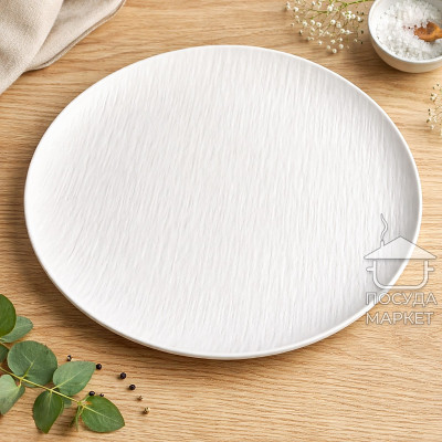 Тарілка обідня кругла 26 см White Obelisk, біла матова