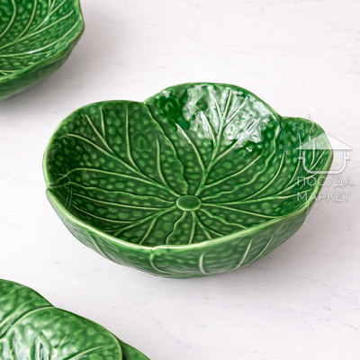 Салатник керамічний 25х6 см Leaf Bowl, 1 л, глянцевий, зелений, у формі листя Салатник керамічний 25х6 см Leaf Bowl, 1 л, глянцевий, зелений, у формі листя
