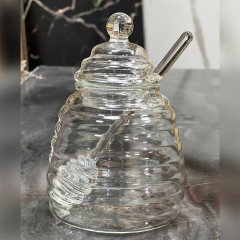 Банка для меда Honey Hive 500 мл, стеклянная с ложкой и крышкой