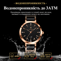 Жіночий наручний кварцовий годинник POEDAGAR 505, стильний білий діловий годинник в золотистому корпусі, металевий браслет
