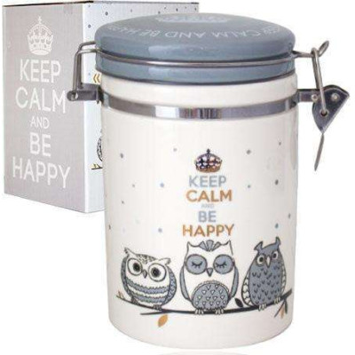 Фото 2 -Банка керамическая Be Happy Совушки» 1.2л, крышка с защелкой