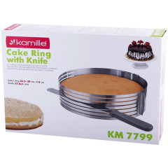 Форма Kamille для нарезки бисквита Ø24.5-33см, регулируемая с ножом