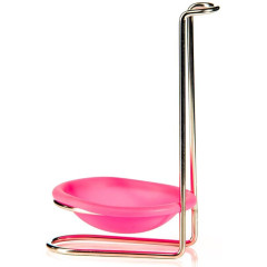 Подставка для половника с силиконовым блюдцем, розовая