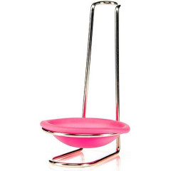 Подставка для половника с силиконовым блюдцем, розовая