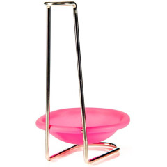 Подставка для половника с силиконовым блюдцем, розовая