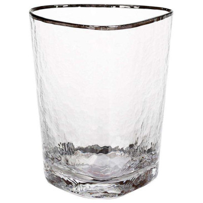 Набор 4 стакана Monaco Ice 350мл, стекло с серебряным кантом.