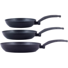 Набор сковород Kamille Gregers Black Ø20см, Ø24см, Ø28см с антипригарным покрытием ILAG