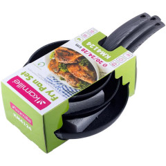 Набор сковород Kamille Gregers Black Ø20см, Ø24см, Ø28см с антипригарным покрытием ILAG