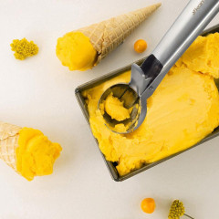 Ложка для морозива Kamille 18.5см з виштовхувачем, з нержавіючої сталі