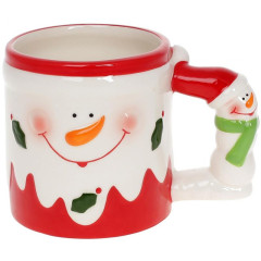 Кружка Снеговик 400мл Рождественская, керамическая