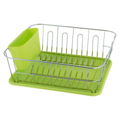 Сушка для посуду 37x33х13,5 см Kamille зелений хромована сталь