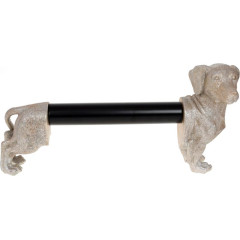 Держатель для бумажных полотенец Такса 46см, полистоун, серебро