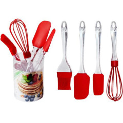 Набор кухонных силиконовых аксессуаров Kamille венчик, 2 лопатки и кисть