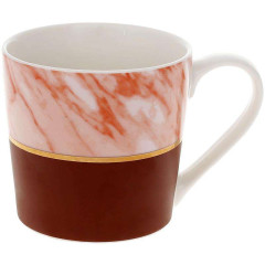 Кружка порцелянова Коричневий Мармур 350мл, коричневий мармур з коричневим
