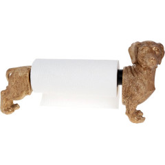 Держатель для бумажных полотенец Такса 46см, полистоун, золото