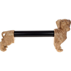 Держатель для бумажных полотенец Такса 46см, полистоун, золото