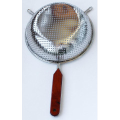 Дуршлаг Dynasty Xiongchu Ø18см стальной с плоским дном и деревянной ручкой