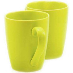 Набор 2 керамических кружка Sunshine 300мл, цвета лайма.