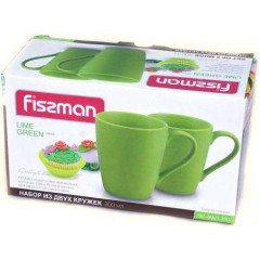 Набор 2 керамических кружка Sunshine 300мл, цвета лайма.
