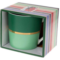 Кружка фарфорова Джайв 390мл, зелений з м'ятним, в подарунковій упаковці