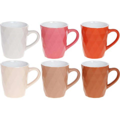 Набор 6 керамических чашек Амстердам 340мл, оттенки коричневого.