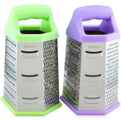 Терка 6-ти гранная Meotida с пластиковой ручкой, 24х11х8.5см