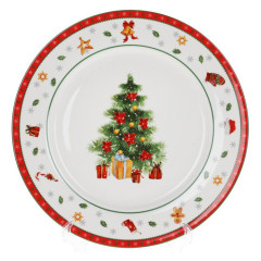 Тарелка десертная Елочка Ø19см, фарфоровая