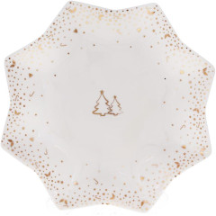 Блюдо в форме снежинки Зимняя феерия 30см, фарфоровое